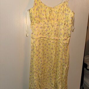 Yellow Floral Sleeveless Dress